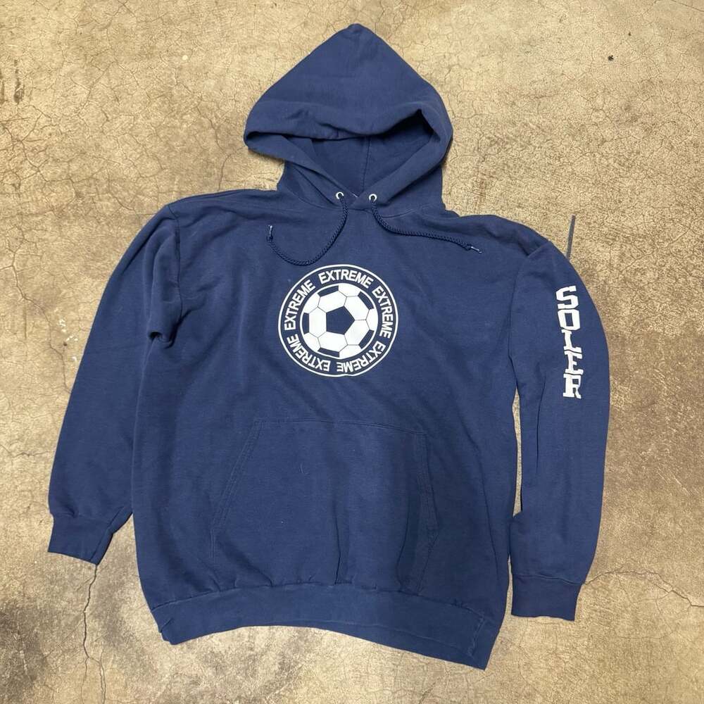 Hanes Comfortblend Soccer Hoodie Size L Blue